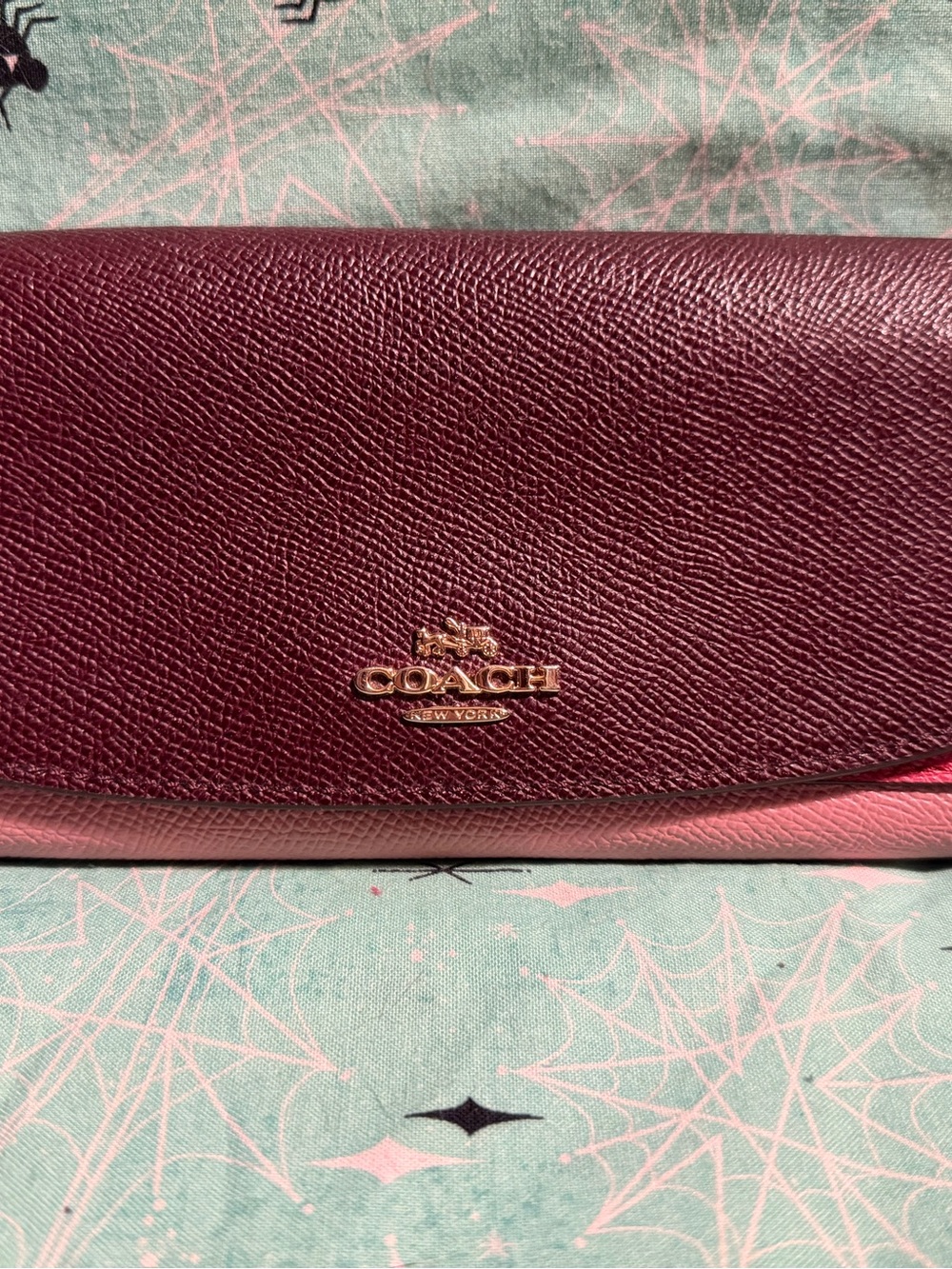 Coach Leather Geometric Colorblock Slim Envelope Wallet
